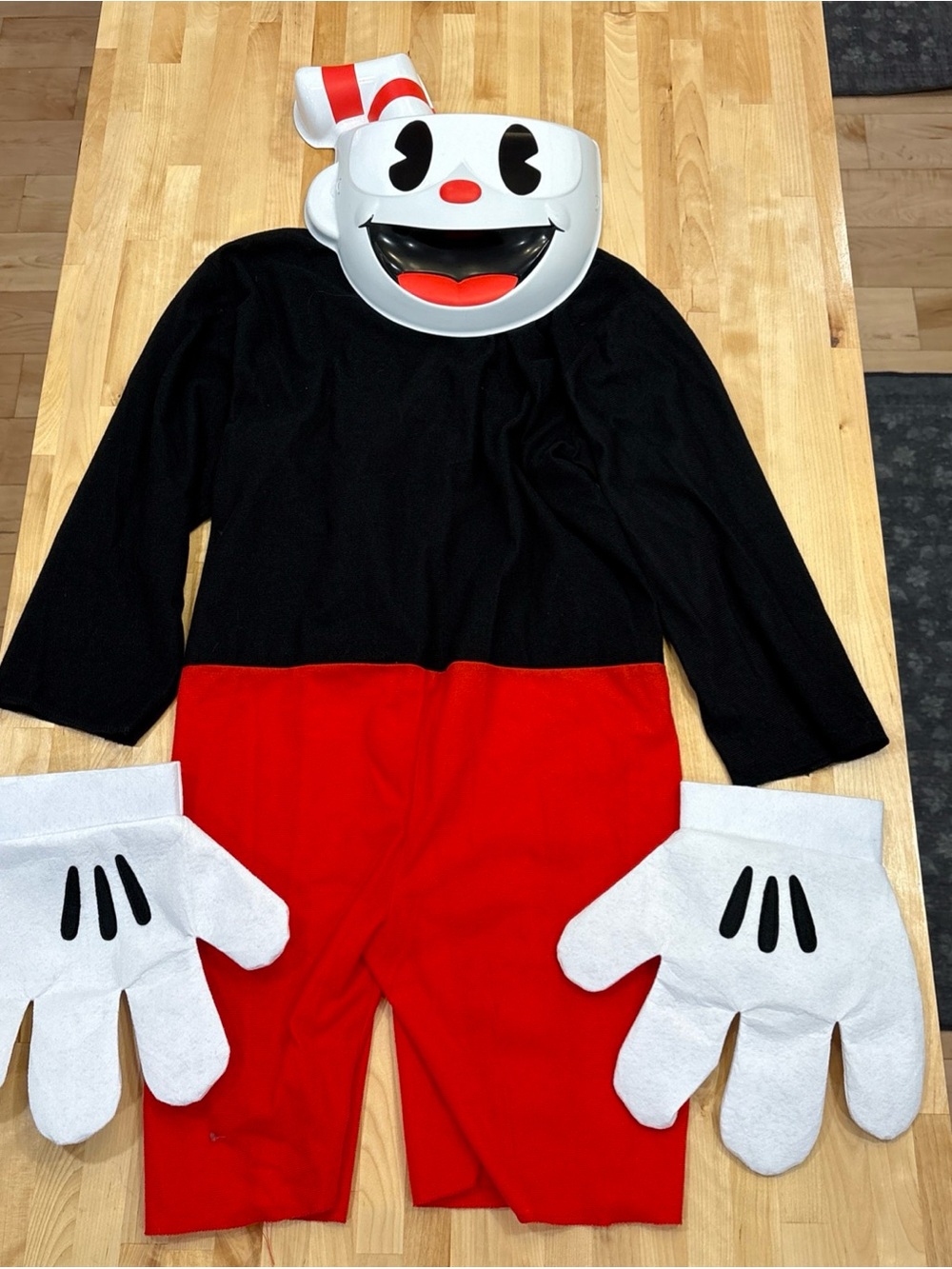 CUP HEAD ADULT COSTUME Video Gamer Cartoon CUP HEAD Men’s S/M
